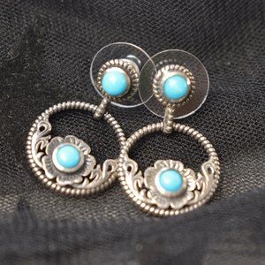 Artisian Crafted Natural Arizona Sleeping Beauty Turquoise Earrings